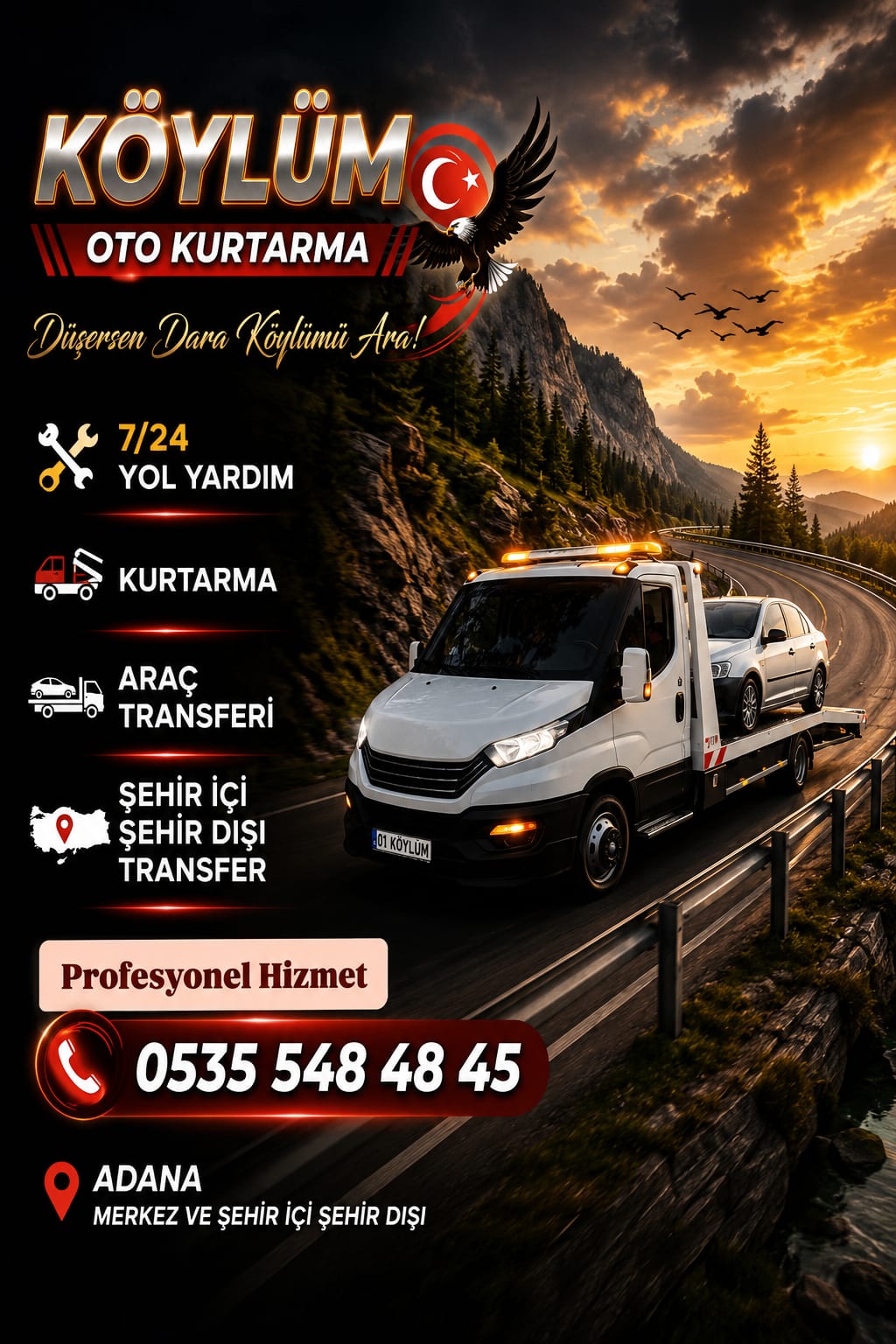 Köylüm Oto Kurtarma-Enyakın-Çekici-otokurtarma-adana çekici-